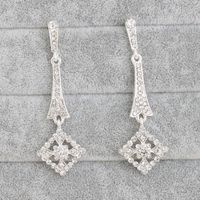 Vente Chaude Vintage Boucles D'oreilles Géométrique Tempérament Alliage Boucles D'oreilles De Luxe Boucles D'oreilles Diamant De Mariée Ornement sku image 1