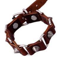 Leather Fashion Geometric Bracelet  (brown Main Section Models) Nhpk1768-brown Main Section Models main image 2