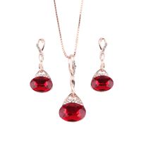 Alloy Korea Geometric Necklace  (red) Nhjq10381-red main image 2