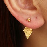 Koreanische Mode Ol Trend Einfache Tupfen Frauen Ohrringe Ohrringe Geometrische Textur Viereckige Ohrringe Ohrringe Großhandel main image 1