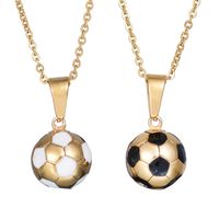 Trendy Sports Series Schmuck Fußball Anhänger Europäische Und Amerikanische Persönlichkeit Edelstahl Halskette   Hot Sale main image 3