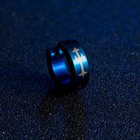 التيتانيوم و الفولاذ المقاوم للصدأ الأزياء هندسية القرط (الأزرق) Nhhf0019-blue main image 1