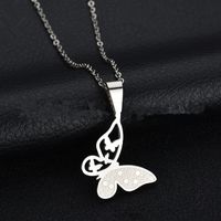 Titanium&stainless Steel Simple Animal Necklace  (butterfly - Alloy) Nhhf0064-butterfly-alloy main image 3