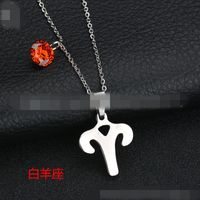 Titanium&stainless Steel Korea Geometric Necklace  (aries) Nhhf0073-aries main image 1