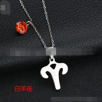 Titanium&stainless Steel Korea Geometric Necklace  (aries) Nhhf0073-aries main image 2