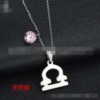 Titanium&stainless Steel Korea Geometric Necklace  (aries) Nhhf0073-aries main image 8