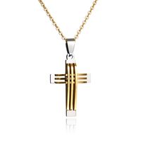 Titanium&stainless Steel Punk Cross Necklace  (alloy) Nhhf0229-alloy main image 2