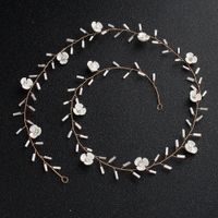 Europäische Und Amerikanische Einfache Lange Glasröhren Perlen Exquisite Harz Blume Langes Haarband Hand Gefertigte Braut Kopfschmuck Haarschmuck Hersteller Gerade main image 1