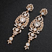 Européen Et Américain Exagérée Longues Boucles D'oreilles De Mariée Rétro Découpe Boucles D'oreilles En Cristal Boucles D'oreilles En Verre Vêtements Accessoires Croix-frontière Marchandises main image 1