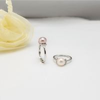 J815 Silber Ring, Europäische Und Amerikanische Mode, Neuer Stil, 925 Silber Offener Ring, Verstellbarer Perlen Ring, Silber Halter main image 3