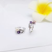 Alloy Korea Flowers Ring  (j824 White Beads) Nhdy0809-j824-white-beads main image 1