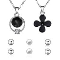 Einfacher Stil Schmuck Blumen Legierung Perlen Halskette Ohrringe Zweiteiliger   Heißer Neuer Stil main image 1