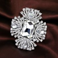 Vente Chaude De Luxe Élégant Exquis Cristal Saphir Bleu Plein De Diamants Broche De Fourrure Accessoires Corsage Col Fleur Broches main image 1