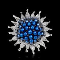 Style Coréen Vente Chaude De Mode Perle Broche Alliage Corsage Broches De Tournesol Écharpe Boucle Cristal Broche 3 Couleurs main image 3