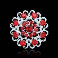 Alloy Fashion Flowers A Brooch  (bright Red Ab002 - B) Nhdr2683-bright-red-ab002-b main image 2