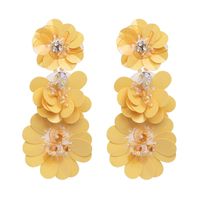 Plastic Fashion Flowers Earring  (yellow) Nhjj4797-yellow main image 1