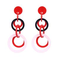 Plastic Fashion Geometric Earring  (red) Nhjj4810-red main image 1
