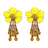Alloy Fashion Flowers Earring  (yellow) Nhjj4829-yellow main image 2