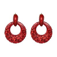 Plastic Fashion Geometric Earring  (red) Nhjj4836-red main image 2
