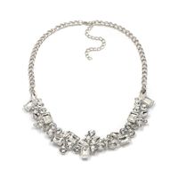 Imitated Crystal&cz Fashion Geometric Necklace  (alloy + White) Nhjj4905-alloy-+-white main image 3
