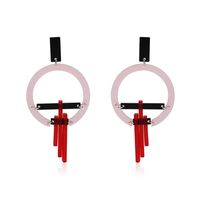 Acrylic Fashion Geometric Earring  (61179428a Red And Black) Nhlp1008-61179428a-red-and-black main image 1
