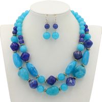 Plastic Fashion Geometric Necklace  (blue) Nhct0284-blue main image 1