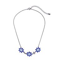 Alloy Fashion Flowers Necklace  (blue-1) Nhqd5303-blue-1 main image 1