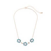 Alloy Fashion Flowers Necklace  (blue-1) Nhqd5303-blue-1 main image 3