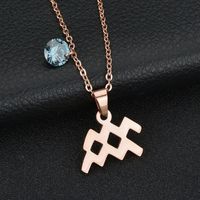 Titanium&stainless Steel Simple Geometric Necklace  (aries) Nhhf0504-aries main image 12