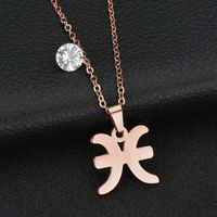 Titanium&stainless Steel Simple Geometric Necklace  (aries) Nhhf0504-aries main image 13