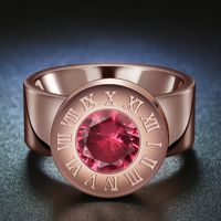 Titanium&stainless Steel Fashion Geometric Ring  (garnet-6) Nhhf0616-garnet-6 main image 1