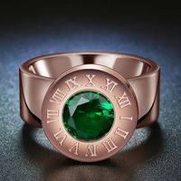 Titanium&stainless Steel Fashion Geometric Ring  (garnet-6) Nhhf0616-garnet-6 main image 68