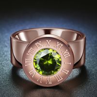 Titanium&stainless Steel Fashion Geometric Ring  (garnet-6) Nhhf0616-garnet-6 main image 15