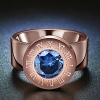 Titanium&stainless Steel Fashion Geometric Ring  (garnet-6) Nhhf0616-garnet-6 main image 9