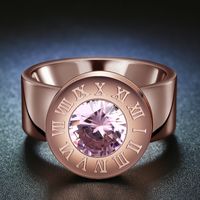 Titanium&stainless Steel Fashion Geometric Ring  (garnet-6) Nhhf0616-garnet-6 main image 4