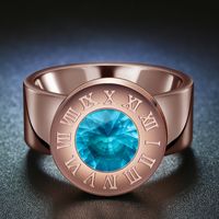 Titanium&stainless Steel Fashion Geometric Ring  (garnet-6) Nhhf0616-garnet-6 main image 27