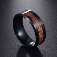 Titanium&stainless Steel Simple Geometric Ring  (black-6) Nhhf0638-black-6 main image 3