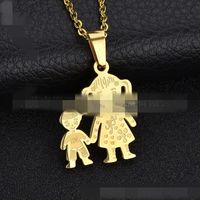 Titanium&stainless Steel Simple Geometric Necklace  (alloy Mother + Son) Nhhf0687-alloy-mother-son main image 1