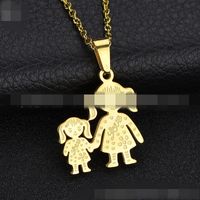Titanium&stainless Steel Simple Geometric Necklace  (alloy Mother + Son) Nhhf0687-alloy-mother-son main image 4
