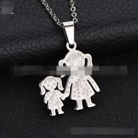 Titanium&stainless Steel Simple Geometric Necklace  (alloy Mother + Son) Nhhf0687-alloy-mother-son main image 5
