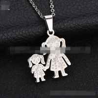 Titanium&stainless Steel Korea Cartoon Necklace  (mom + Son) Nhhf0688-mom-son main image 3