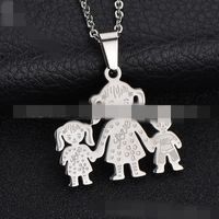 Titanium&stainless Steel Korea Cartoon Necklace  (mom + Son) Nhhf0688-mom-son main image 7