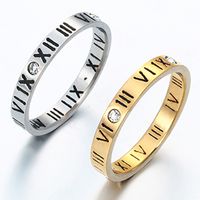 Titanium&stainless Steel Vintage Geometric Ring  (steel Color-6) Nhhf0780-steel-color-6 main image 2