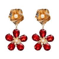 Imitated Crystal&cz Fashion Flowers Earring  (red) Nhjj4939-red main image 1