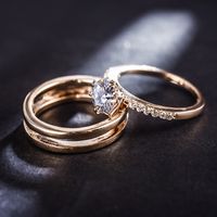 Europäischer Und Amerikanischer Neuer Zweilagiger Kombinierter Diamant Ring, Stilvolle Persönlichkeit, Teilbarer Ring, Roter Apfels Chmuck 115334 main image 1