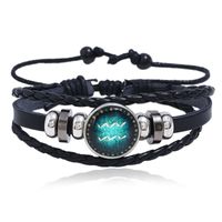 Europäischer Und Amerikanischer Schmuck Leuchtende Zwölf Sternbilder Paar Rindsleder Armband Einfache Diy Mehr Schicht Ige Gewebte Sternen Himmel Leder Armband main image 12