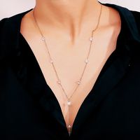 Imitated Crystal&cz Simple Geometric Necklace  (alloy) Nhxr2392-alloy main image 1