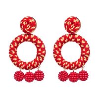 Cloth Fashion Geometric Earring  (red) Nhjj4963-red main image 1