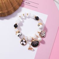 Coréenne Style Doux Shell Océan Style Bracelet En Céramique Frais Cristal Verre Coloré Perlé Bracelet Accessoires Féminins Bracelet main image 4