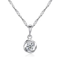 Jinse Aaa Zirkon Halskette Rosen Anhänger Koreanische Mode Halskette Einfache Schmuck Weibliche  Hot Sale main image 1